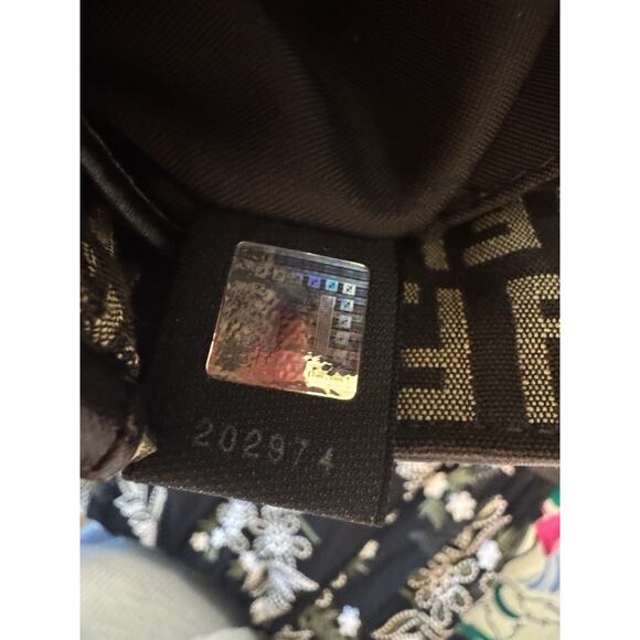 Y2K Fendi Mamma Bucket Shoulder Bag Zucchino Pattern Drawstring Authentic - Picture 4 of 16